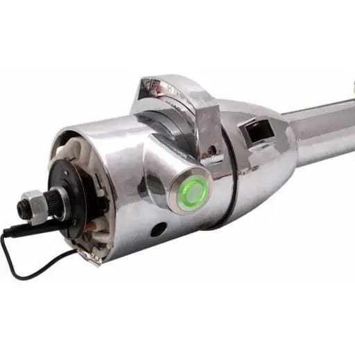 33" Green Push Button Start Chrome Steering Column Automatic with Gear Indicator Window and Shifter