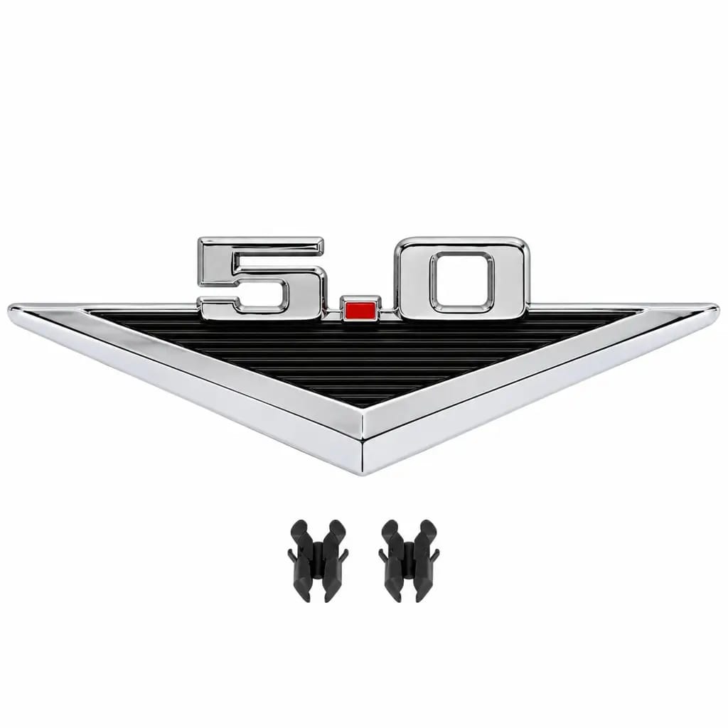 1963-1968 Ford Mustang Fairlane Falcon Ranchero Bronco 5.0 V8 Fender Emblems - Pair image 3