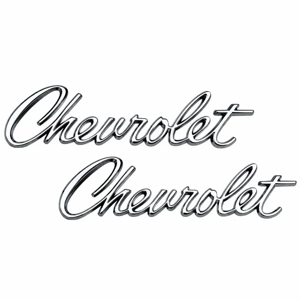 1967 Chevy Camaro Chevrolet Header Panel & Trunk Emblem Pair Chrome OER