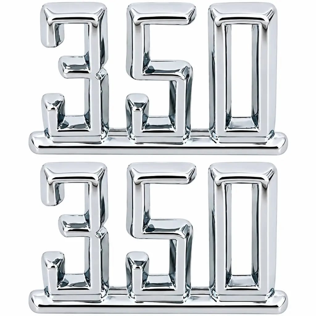 1965-67 Chevy Nova Impala Caprice Camaro 350 Front Fender Emblems - Pair
