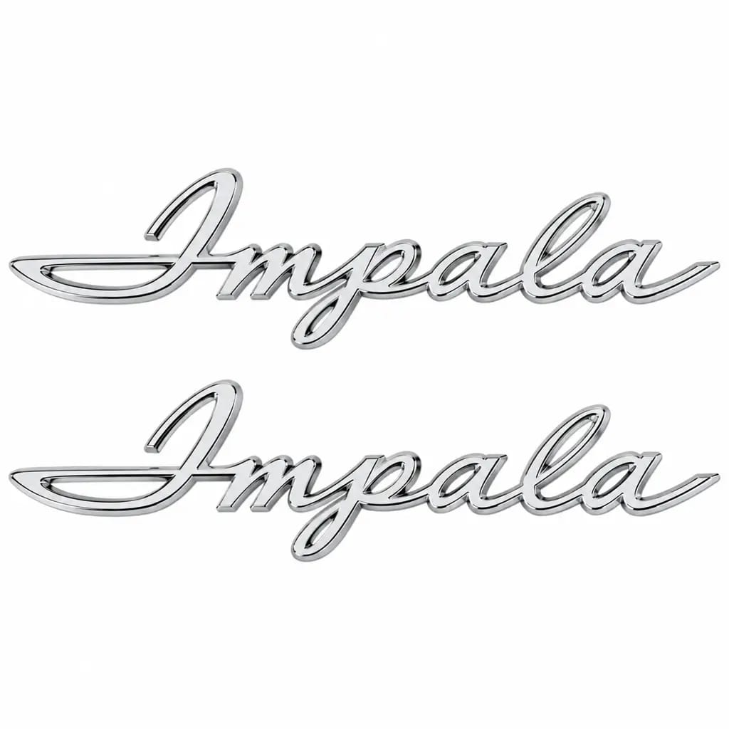 1962 Chevy Impala Rear Quarter Panel Emblems Chrome Pair