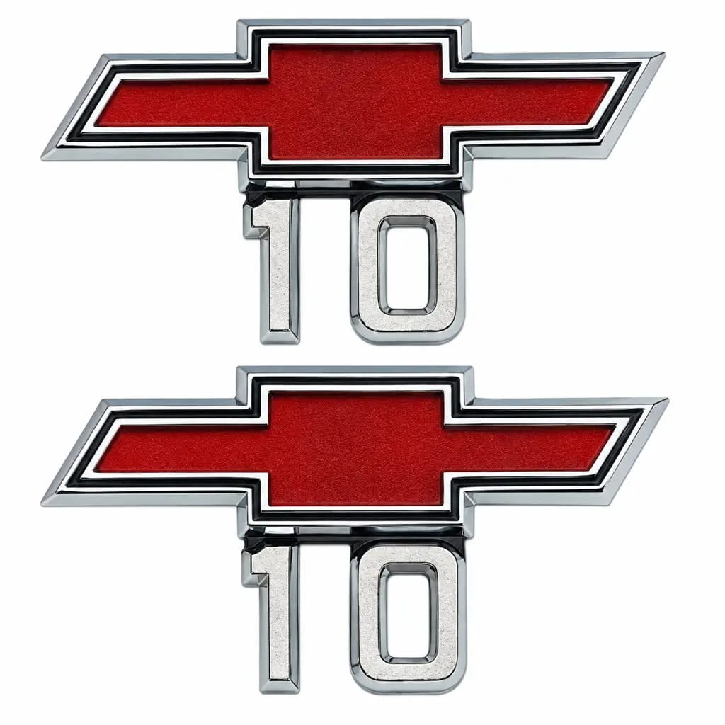 1967-1968 Chevy C10 Truck Bow Tie 10 Front Fender Emblems LH RH Pair