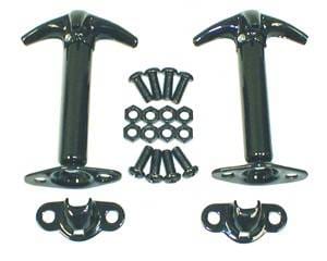 Hood Catch Kit, Black; 42-95 Jeep CJ/Wrangler YJ