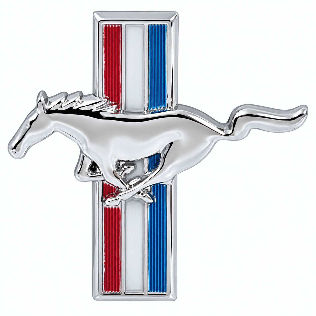 1965-1966 Ford Mustang Running Horse Glove Box Door Emblem – Chrome – Flat Style