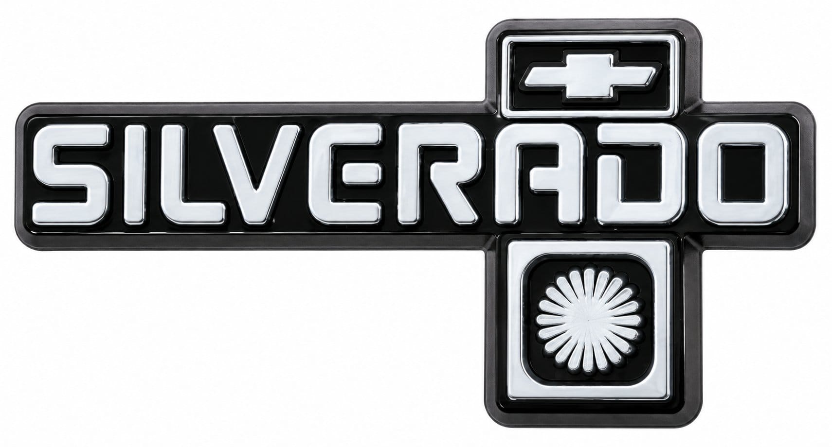 1981-1987 Chevrolet Silverado Truck Dashboard Dash Emblem Chrome Black GM Licensed OER