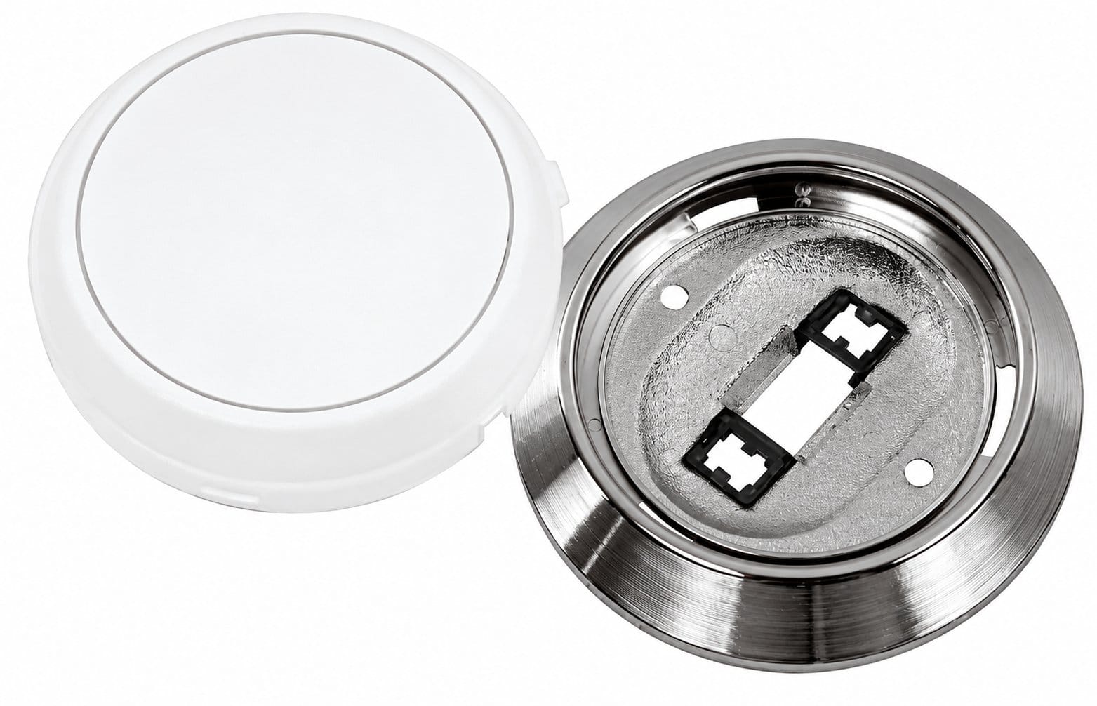 1977–1991 GM Buick Chevy Pontiac Oldsmobile Round Dome Light Lens & Chrome Base Reflector Kit – 2 Piece