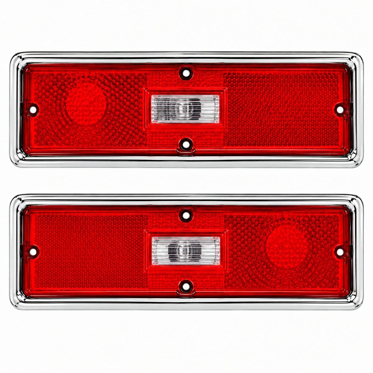 1970-1971 Chevy Nova Tail Light Assemblies – Pair LH RH – Rectangular Backup Lens
