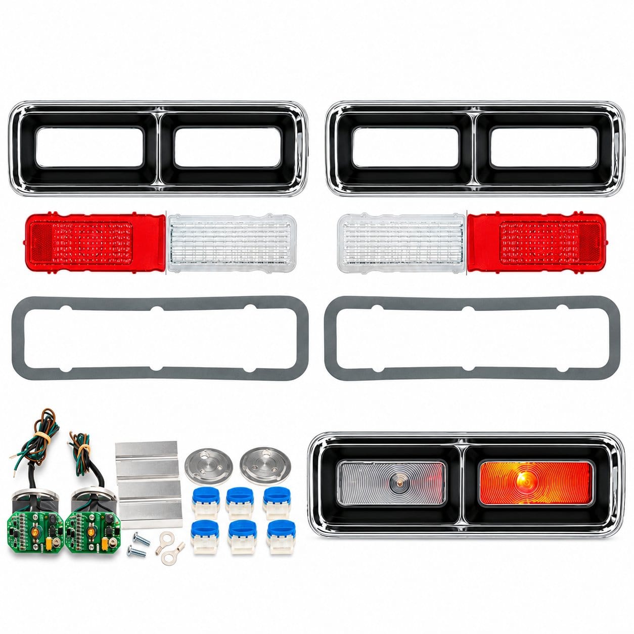1968 Chevrolet Camaro Dakota Digital LED Tail Light Conversion Kit with Lenses, Bezels & Gaskets – Pair