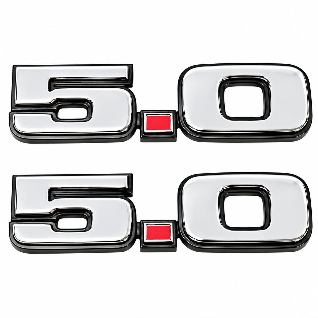 1979-1993 Ford Mustang Bronco F-Series Capri 5.0 Front Fender Emblems - Pair