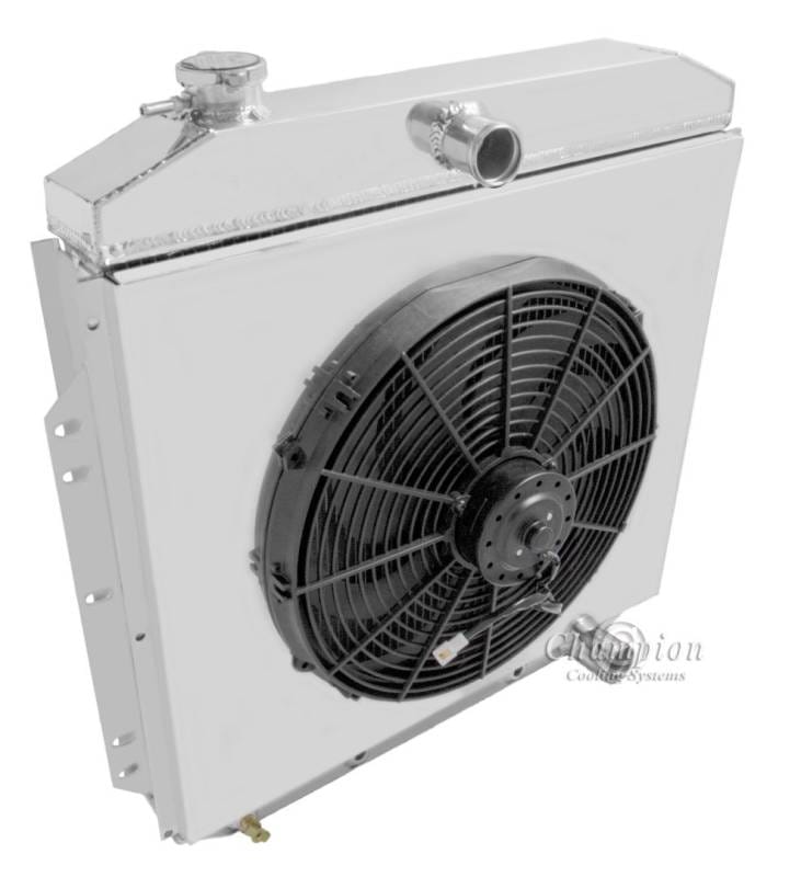 Champion Three Row Radiator Combo for 1953-1956 Ford Truck w/Chevy Configuration cc8356CM