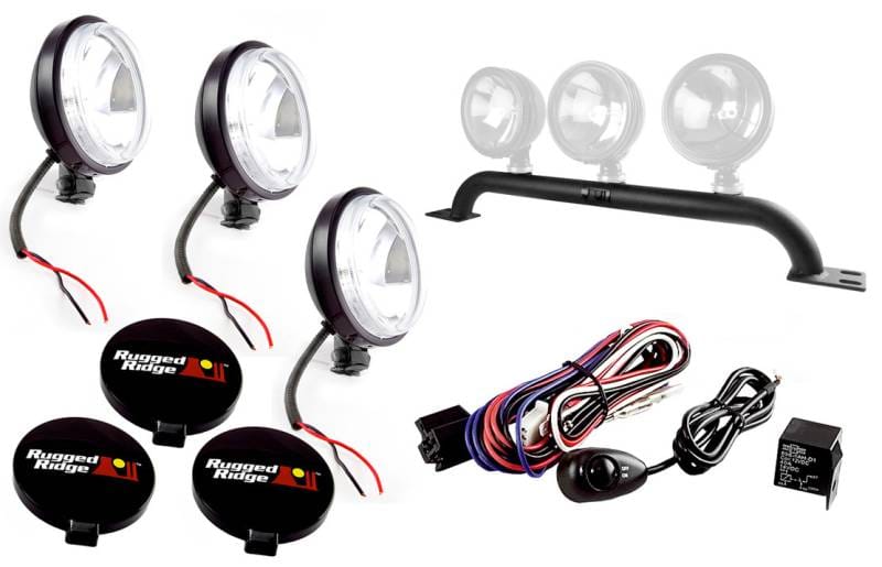 Front Bumper Light Bar Kit, 97-06 Jeep Wrangler