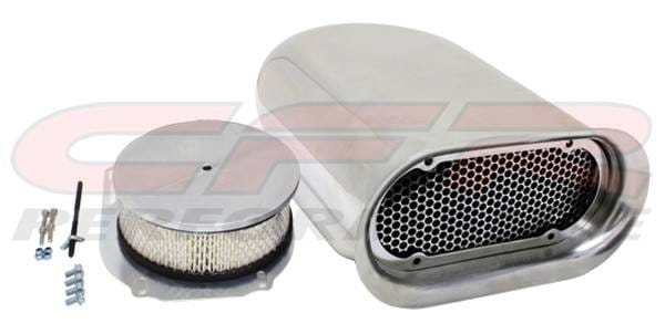 Single 4 Barrel Scoop Air Cleaner Smooth Chrome Hilborn Style