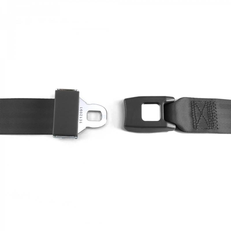 2 Point Charcoal Gray Lap Seat Belt, Standard Buckle, Pair