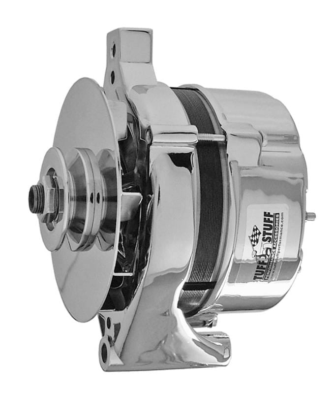 Tuff Stuff One-Wire Alternator FORD 100 AMP CHROME 1 WIRE 1 GROOVE PULLEY