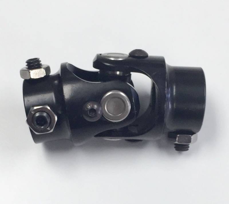 Steering Shaft Single U Joint 1" DD x 5/8-36 Spline Column Size Black Powder Coated