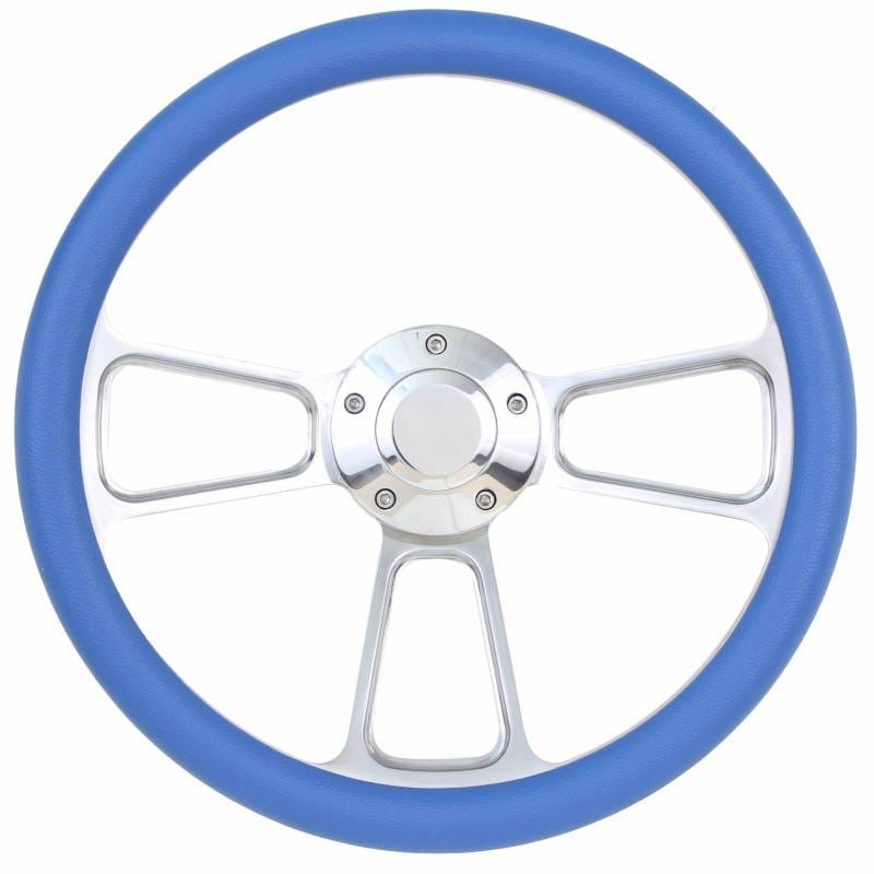 14" Polished Billet Muscle Style Steering Wheel w/ any Half Wrap
