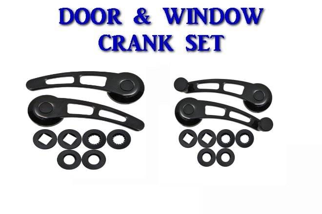 Door Handle and Window Crank Set -- Black