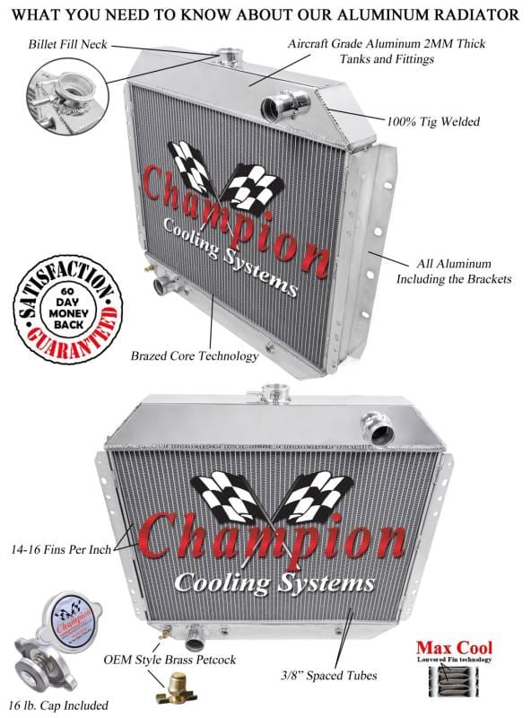 Champion Two Row All Aluminum Radiator Ford F-Series/Bronco EC433