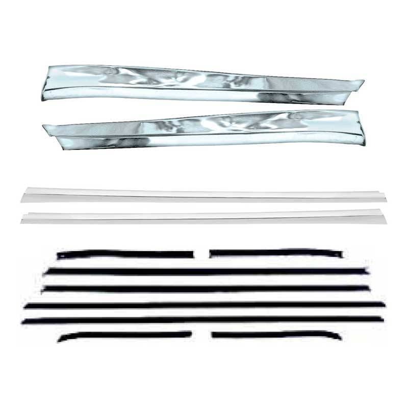 *R682 - 1968 Camaro Standard Coupe Outer Door/Quarter Reveal Molding Kit with OE Style Windowfelt Set