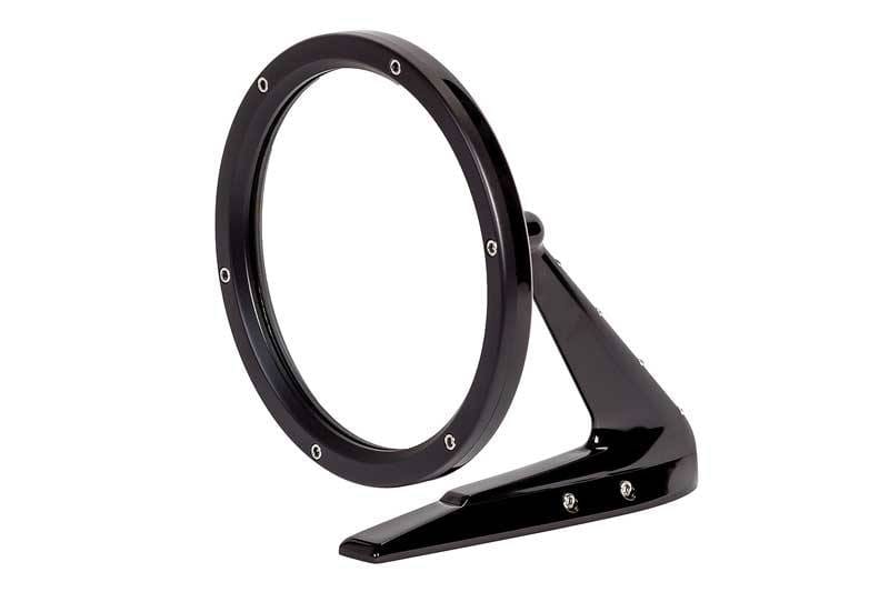BR1004 - 1960-74 GM Round Door Mirror With Fasteners On Leading Edge - BLACK