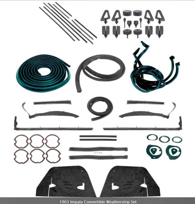 *WK219 - 1963 Impala Convertible Weatherstrip Set