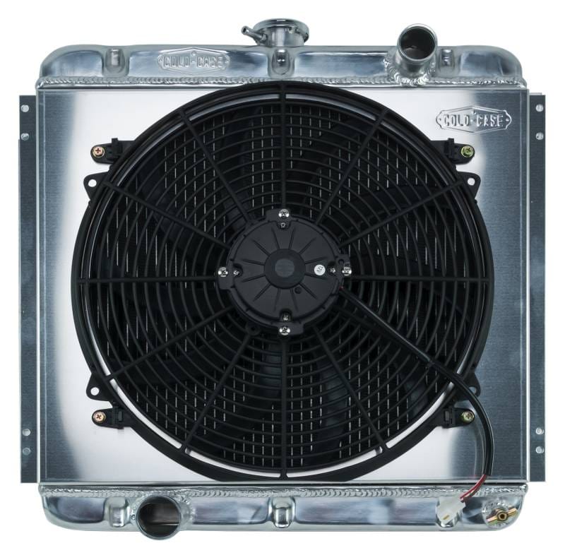 67-69 Mustang 20 Inch Aluminum Performance Radiator And 16 Inch Fan Kit MT Cold Case Radiators