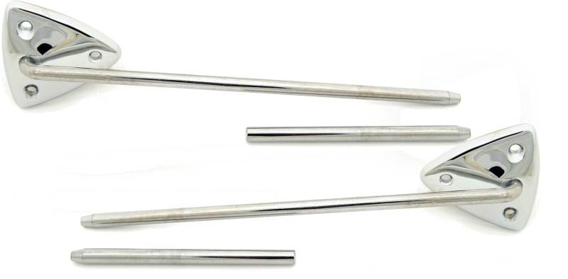 1967-1970 Mustang Coupe Sun Visor Bracket and Rod Set - For Both Sides of Car