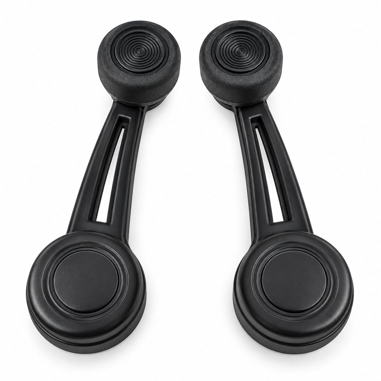 1968-1977 Ford Mustang Bronco F-Series Door & Quarter Window Crank Handles – Black – Pair