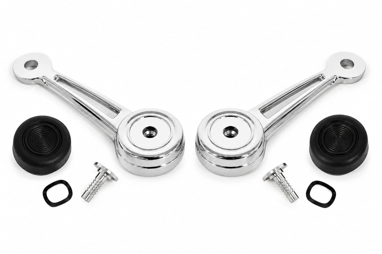 1968-1977 Ford Bronco Mustang F100 F250 Torino Ranchero Window Crank Handle Pair Black Knob