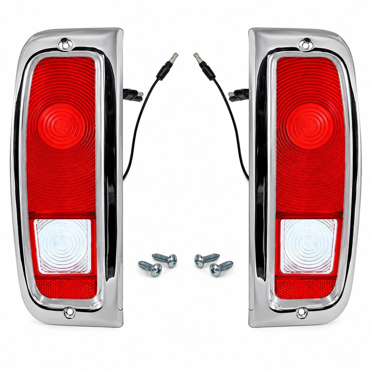 1967-1972 Ford F-100 F-250 F-350 Tail Light Bezel Lens & Housing Kit - Pair