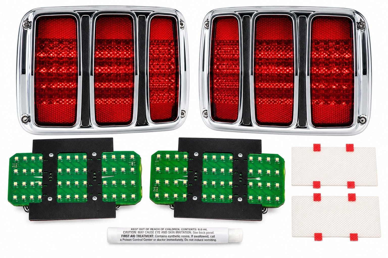 1965-1966 Ford Mustang LED Tail Light Conversion Kit 4-Piece Set LH RH - Dakota Digital & ACP