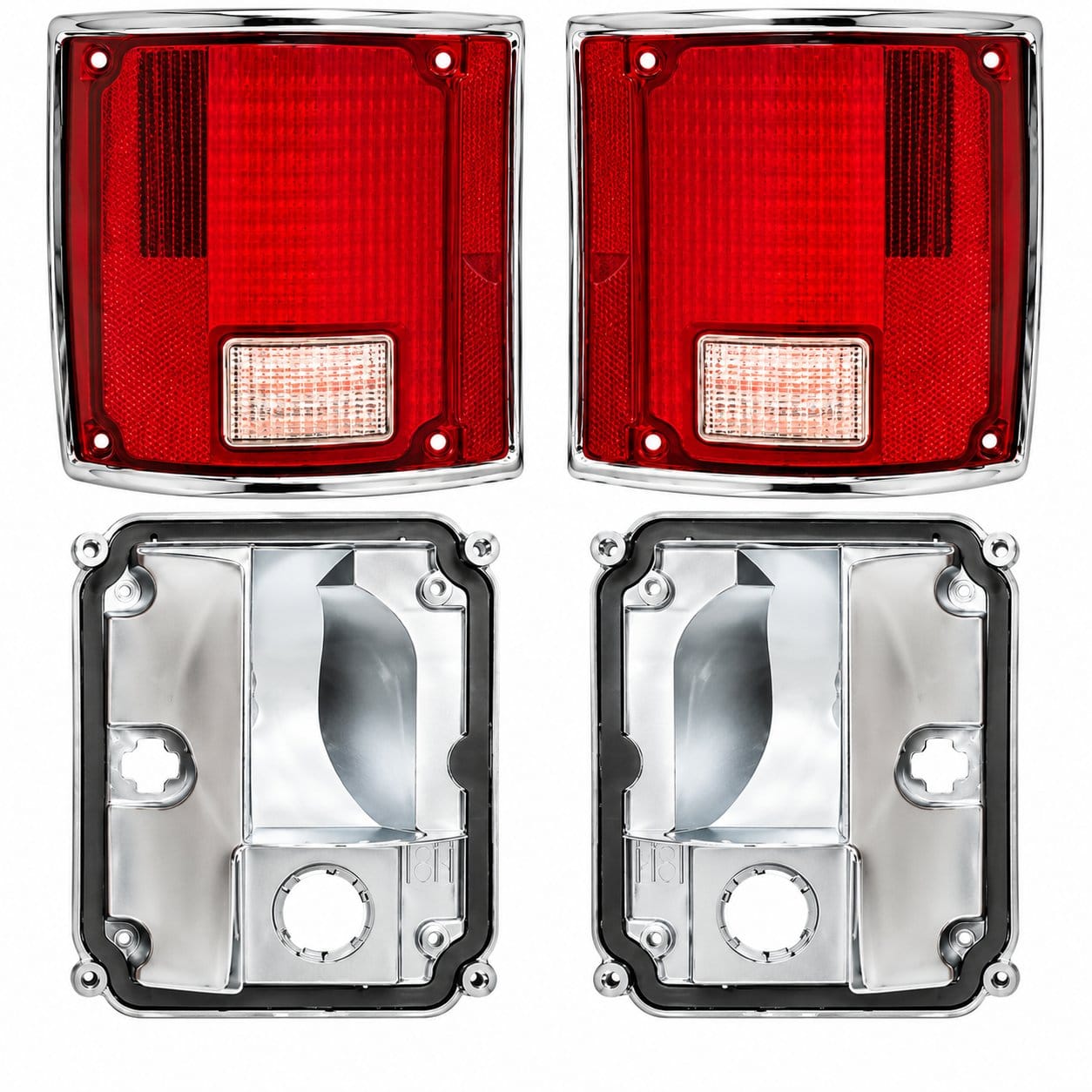1978-1991 Chevy GMC Truck Blazer Suburban Jimmy Tail Light Assemblies with Trim - Pair LH RH