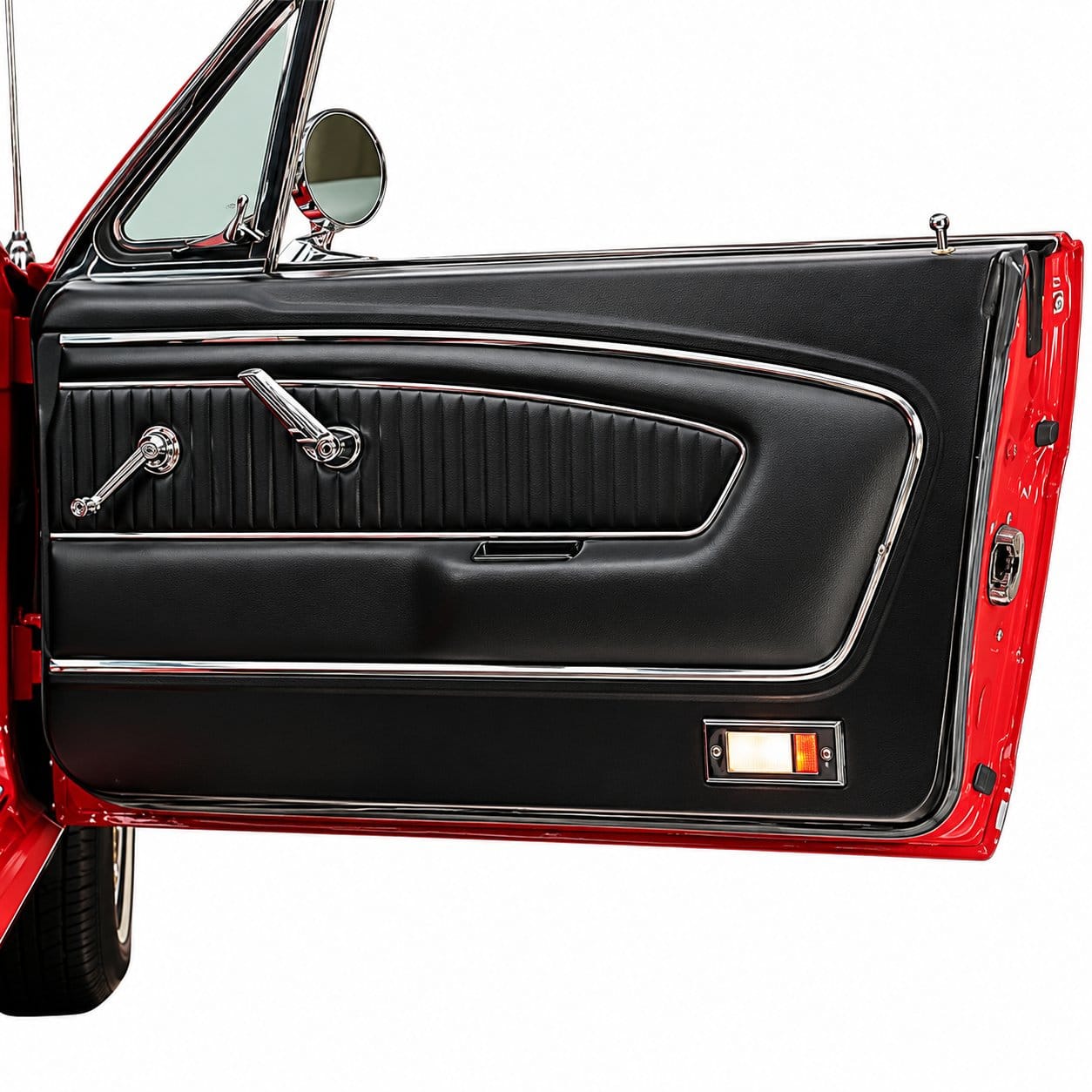 1965-1966 Ford Mustang Pony Door Panel Stainless Steel Trim Molding Set – 4 Piece LH RH