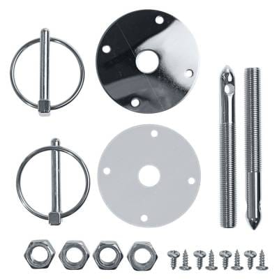 Chrome Flip Over Style Hood Pin Kit