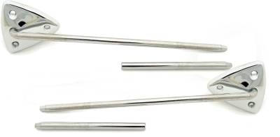 1967-1970 Mustang Coupe Sun Visor Bracket and Rod Set - For Both Sides of Car