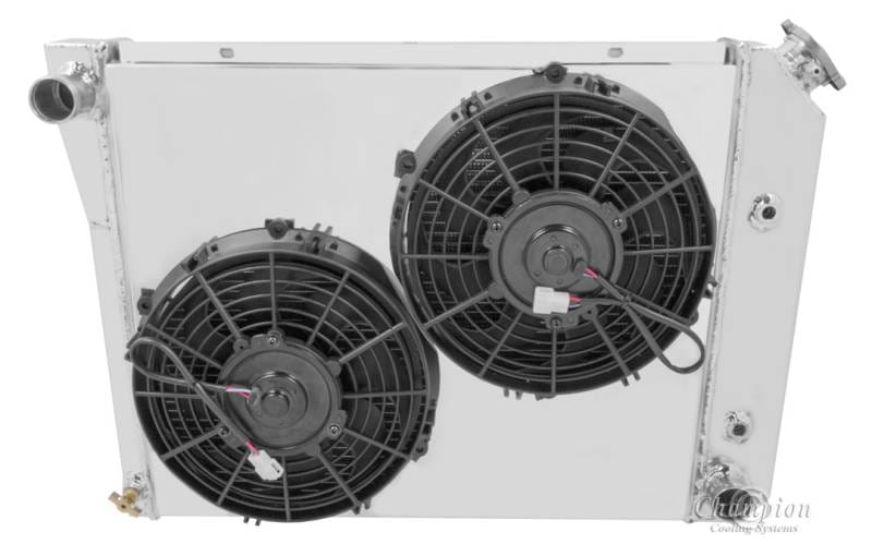 Champion 4 Row Aluminum Radiator Combo for 1965 -1987 Buick, Pontiac, Olds, Chevy MC571Combo