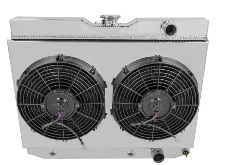 Champion Three Row Aluminum Radiator Combo 1960 - 1965 Chevy Impala/Bel Air CC281Combo