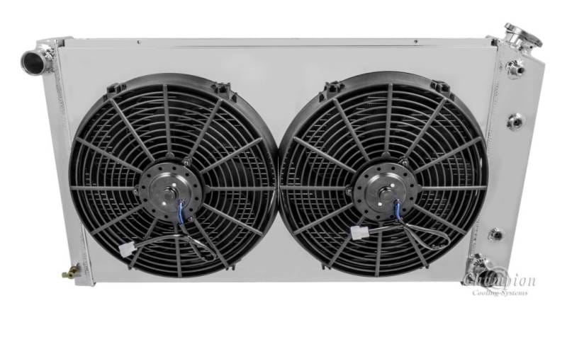Four Row All Aluminum Radiator Combo for 1968-1985 GM, Chevy, Buick, Olds, Pontiac FSMC161