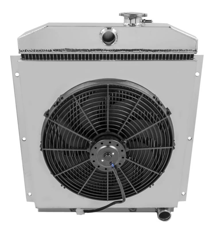 Champion Four Row Aluminum Radiator Combo for 1947 - 1954 Chevy C/K Pick up, Suburban FSMC5100COMBO