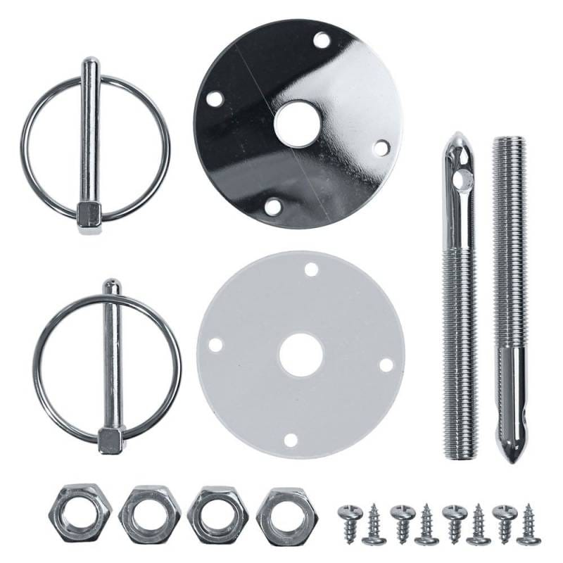 Chrome Flip Over Style Hood Pin Kit