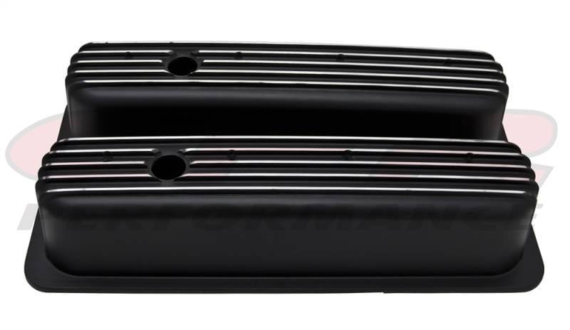 1987-97 Chevy 5.0L & 5.7L Tall Black Aluminum Finned Center-Bolt Valve Covers