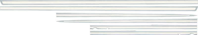 B9214 - 1962 Impala / Full Size 6 Piece White Body Side Molding Set (Without Clips)
