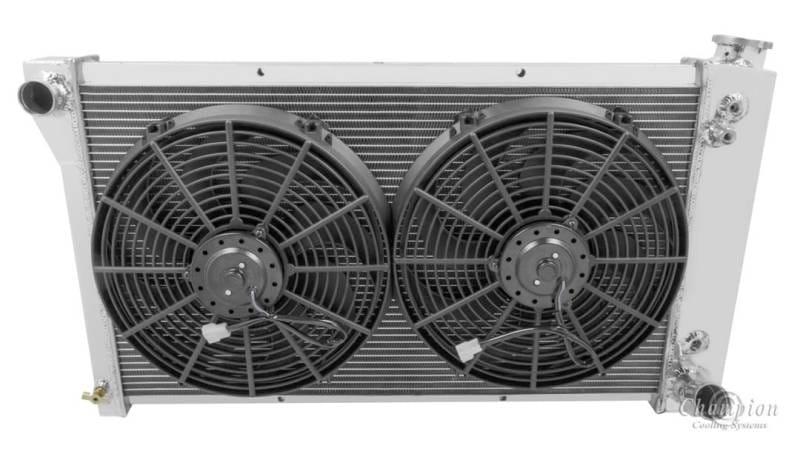 Champion Four Row All Aluminum Radiator Combo for 1967-1972 Chevy C10, Blazer and Suburban, GMC Jimmy mc369