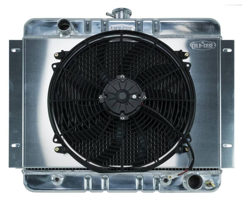62-67 Chevy Nova Aluminum Radiator And 16 Inch Fan Kit AT Cold Case Radiators