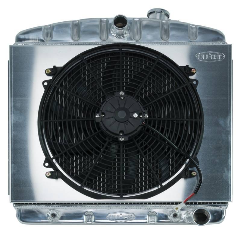 55-57 Tri-5 Chevy Aluminum Radiator And 16 Inch Fan Kit (V8 Mount) Cold Case Radiators
