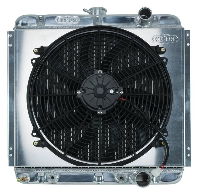 67-70 Mustang 289/302 Fair Coug Gal Aluminum Performance Radiator And 16 Inch Fan Kit 20 Inch AT Cold Case Radiators
