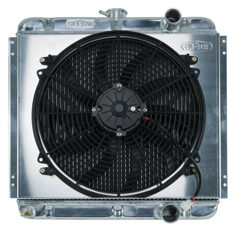 67-70 Mustang 289/302 Fair Coug Gal Aluminum Performance Radiator And 16 Inch Fan Kit 20 Inch MT Cold Case Radiators