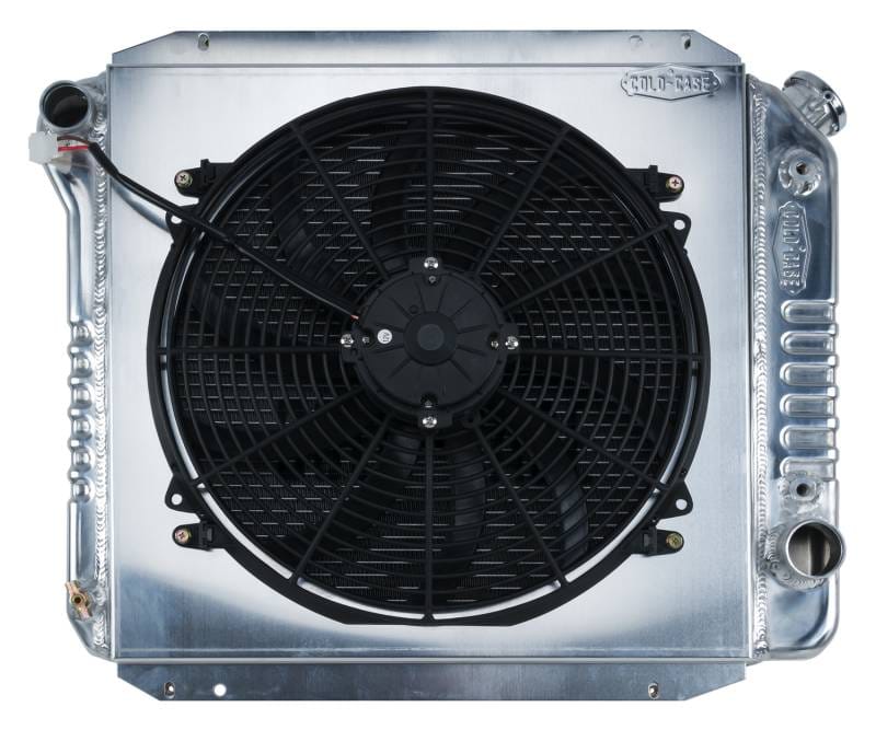 66-77 Ford Bronco Aluminum Performance Radiator And 16 Inch Fan Kit Cold Case Radiators