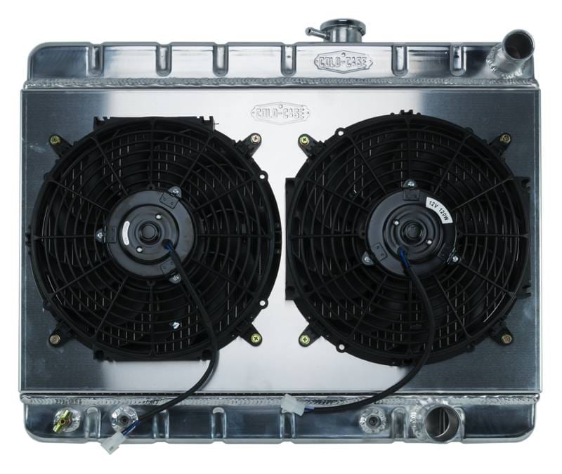 65 GTO Tri-Power Aluminum Radiator And 12 Inch Dual Fan Kit W/O AC AT Cold Case Radiators