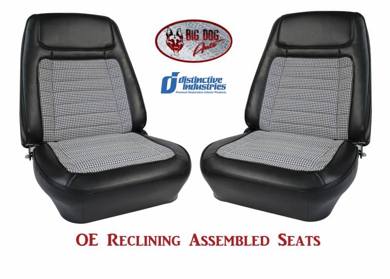 1968 Camaro Deluxe Houndstooth OE Reclining Front Bucket Seats